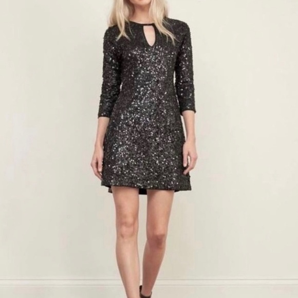 Abercrombie women’s Black Sequin 3/4 sleeve Dress Size medium - Picture 8 of 8